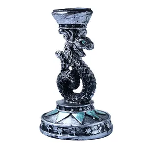 Antique silver resin snake dragon pedestal for crystal ball stones and home decor
