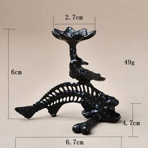 Gothic raven fish bone crystal ball stand dimensions 6.7x6cm and 49g weight details