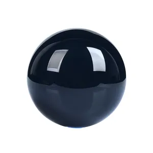 Polished black obsidian crystal ball ornament for home and living room decor