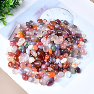 Polished natural agate stone mix in various colors for home decor and aquarium use