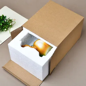 Detail view of frog pen holder in secure foam and cardboard protective packaging