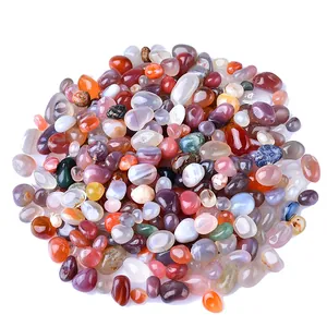 Polished colorful natural agate stones and crystal rocks for home decor and healing