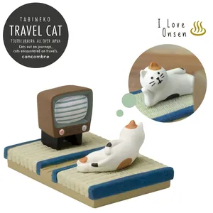 Japanse Stijl Hars Kat Telefoonhouder Desktop Ornament Luie Houder Voor Smartphone Schattig Dier Tatami Decor