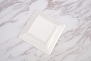 White square ceramic tray with brave wings swallow print and gold trim for jewelry storage