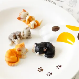 Imán de Nevera Gato Durmiendo 3D Japonés de Resina Lindo Gatito Pegatina Magnética para Cocina Oficina Hogar Decoración Ornamento
