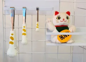 Lot de trois pinces de cuisine patte de chat en acier inoxydable pour la cuisson et grillades