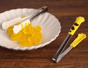 Lot de 2 pinces de cuisine patte de chat avec manche en inox et embouts en silicone
