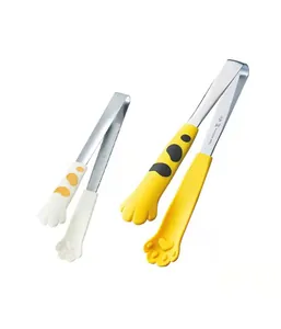 Pince de cuisine patte de chat avec manche inox et embouts silicone résistant à la chaleur