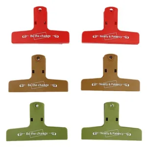 Set di 6 clip in plastica colorata con testo per documenti o sigillatura di alimenti