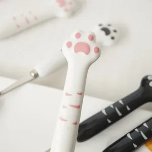 Cuillère japonaise en céramique patte de chat mignonne pour dessert et melon