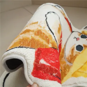 Cute Japanese style kitten shaped floor mat with thick plush texture and non-slip backing