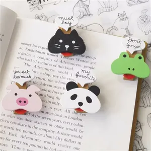 Japanese Style Wooden Cartoon Animal Fridge Magnets Photo Clips Memo Holder For Office Kitchen Home Decoration Assorted Designs