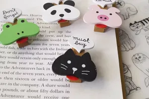 Set of 4 cute cartoon animal magnetic memo clips for fridge and photo display