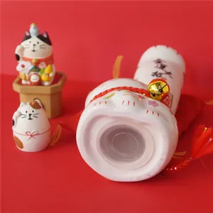 Hucha de gato de la suerte japonés de cerámica con detalle del tapón para decoración