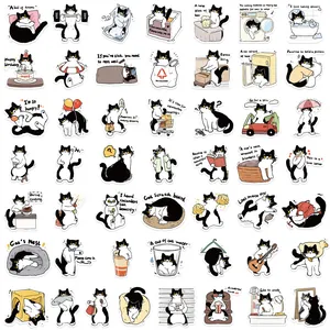 50pcs cute tuxedo cat stickers set for DIY scrapbooking and creative daily decoration