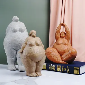 Nordic Nordic Abstract Fat Lady Yoga Resin Statue Art Figurine Home Office Desk Decor Modern Minimalist Body Sculpture Ornament