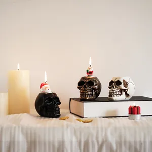 Creatieve Hars Skelet Schedel Kandelaar Gothisch Retro Kaarshouder Voor Halloween Feest Huis Bureau Decoratie Ornament
