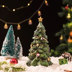 Hars Kerstboom Tafel Ornament Met Gouden Ster Glitters Mini Kerstboom Voor Thuis Desktop Feest Decoratie