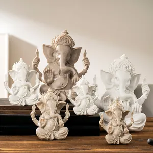 Sandstone Ganesha Buddha statues in various sizes for Southeast Asian style home decor