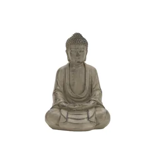 Zen Buddha statue in gray stone texture for home decor and meditation spaces