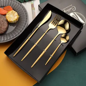 Acier Inoxydable 18-10 Poli Miroir Couteau Fourchette Cuillère Cuillère à Thé Moderne Élégant Vaisselle Cuisine Ustensiles Cadeau Couverts