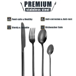Service de Couverts en Acier Inoxydable Poli Miroir Couteaux Fourchettes Cuillères Vaisselle Pour Maison Cuisine Restaurant Banquet