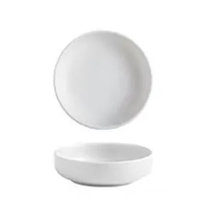 Minimalist white ceramic sauce dishes for kitchen condiments in a sleek round design