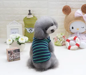 Striped Cotton Pet Dog Vest Breathable Sleeveless Puppy Shirt For Small Medium Dogs Comfortable Summer Dog Clothing Pet Tank Top