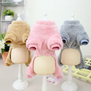 Lot de trois combinaisons chaudes en polaire pour chiens et chats aux couleurs douces