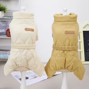 Pet Dog Cat Quilted Jumpsuit Warm Fleece Padded Cotton Coat Thick Winter Clothes For Small Dogs Cats Puppy Kitten Outerwear