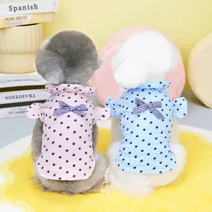 Chemises florales pour chiens et chats avec nœuds, ensemble en coton léger respirant