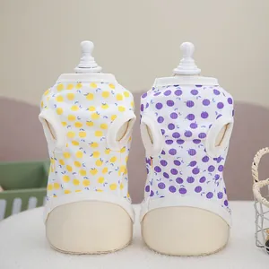 Lot de deux gilets d'été pour animaux avec imprimés de fruits orange et violets