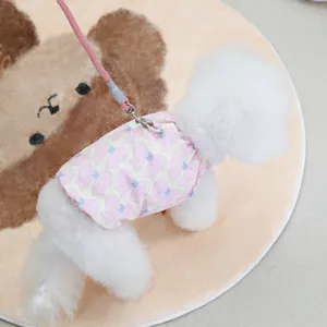 Rosa Hundegeschirr und Leine Set mit Schleifenmuster für kleine Hunde und Katzen