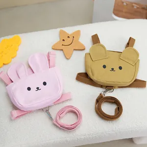 Mignon Sac à Dos Harnais pour Animaux de Compagnie Ours Lapin Avec Ensemble de Laisse Réglable en Toile Gilet Chien Chat pour Petits Animaux Voyage Extérieur