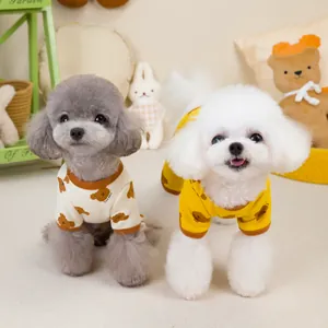 Süßer Teddybär-Aufdruck Haustier-Einteiler für Hunde und Katzen aus Baumwolle