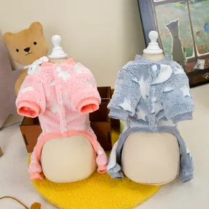 Weiche leuchtende Fleece-Haustieranzüge für Katzen und Hunde mit Wolkenmuster in Pink und Blau