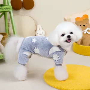 Gemütlicher blauer Haustier-Jumpsuit mit leuchtenden Sternen und Monden für Hunde