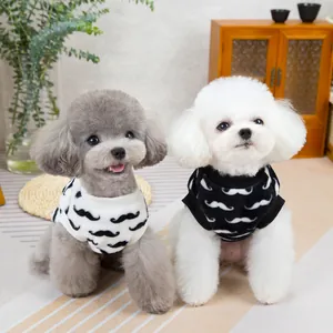 Cosy knitted pet sweaters for cats and dogs with classic mustache pattern