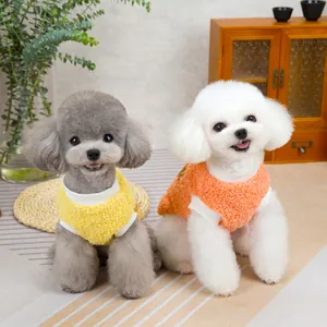 Pull en polaire pour animaux jaune et orange pour chiens et chats, style automne douillet