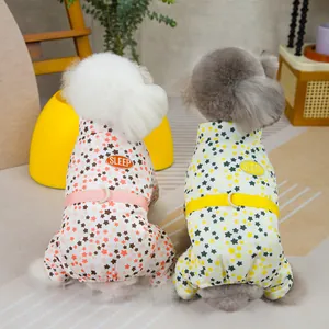 Haustier-Pyjama mit Sternenmuster, D-Ring-Geschirr und SLEEP-Stickerei für Hunde