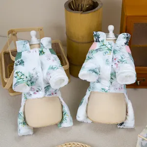 Détails des manteaux d'hiver pour animaux avec motif bambou et doublure polaire
