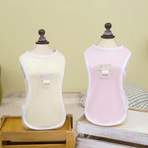 Cute summer pet cooling vest for cats and small dogs with bear logo and D-ring
