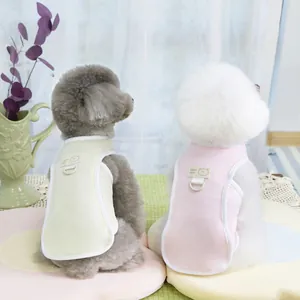 Cute bear print pet cooling vest in yellow and pink for small dogs and cats