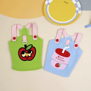 Gilet estivi per animali in maglia a nido d'ape dai colori vivaci con motivi di frutta