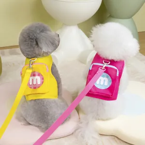 Harnais pour chat et chien avec mini sac à dos zippé et laisse assortie