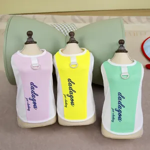 Chaleco Transpirable de Malla para Perro y Gato Ropa de Verano con Anillo en D para Correa Camiseta de Cachorro con Estampado