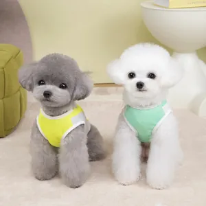 Chalecos de malla transpirable para mascotas en amarillo limón vibrante y verde suave