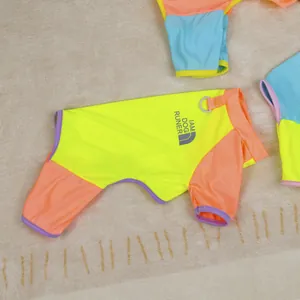 Gilet de sport pour chien en tissu respirant à patchwork avec boucle en D pour laisse