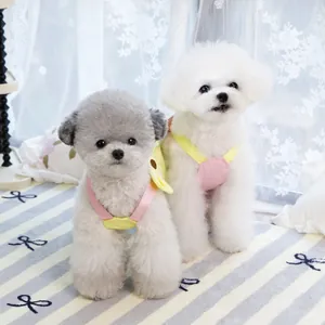 Cute pet harness vest with wings in macaron pink and yellow for small dogs and cats