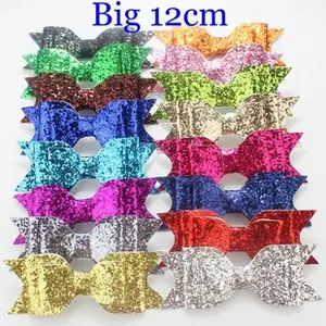 Detailed 12cm glitter sequin bow hair accessories shown in a colorful 16-piece variety set